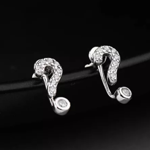 ? ! Stud 925 sterling silver earrings paved diamond crystals sparkly gorgeous - Picture 3 of 5